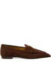R13 Brown Pointed Toe Loafers In Brown