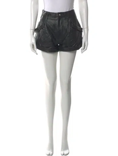 Pre-owned R13 Leather Mini Shorts In Black
