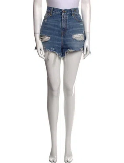 Pre-owned R13 Leather Mini Shorts In Blue