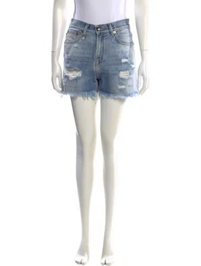 Pre-owned R13 Leather Mini Shorts In Blue