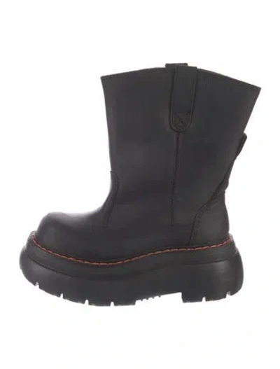 Pre-owned R13 Leather Moto Boots In Black