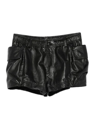 R13 Leather Shorts In Black