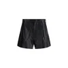 R13 Pleated Leather Shorts In Black