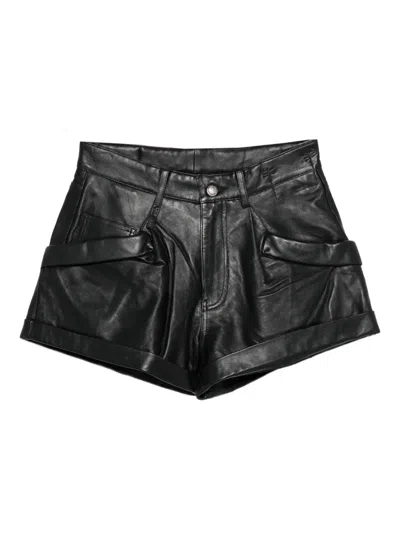 R13 Leather Shorts In Black