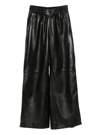 R13 Leather Side-zip Trousers In Black