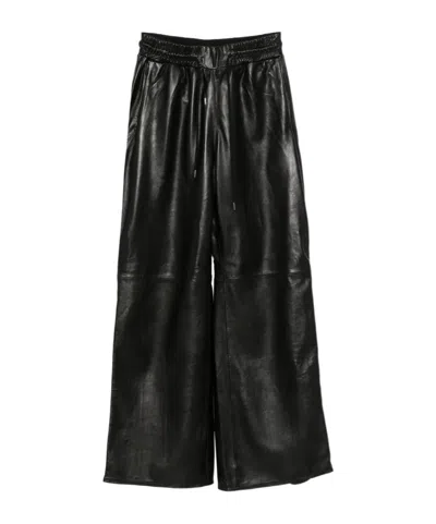 R13 LEATHER SIDE-ZIP TROUSERS