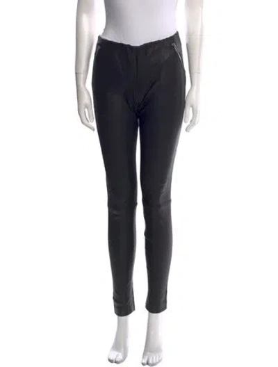 Pre-owned R13 Leather Skinny Leg Pants In Black