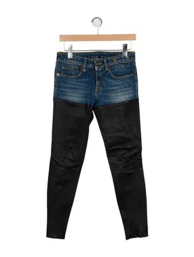 Pre-owned R13 Leather Skinny Leg Pants In Blue