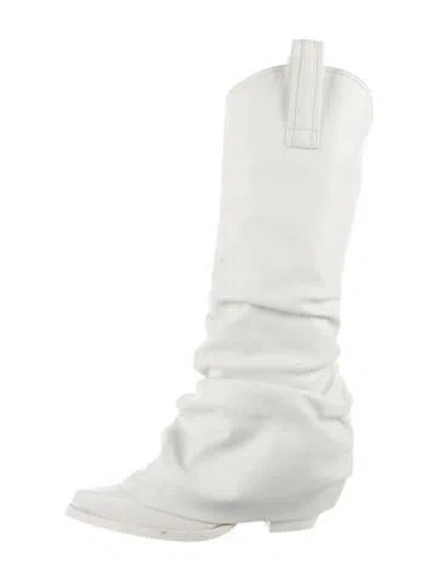 Pre-owned R13 Leather Slouch Boots In White