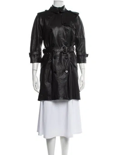 Pre-owned R13 Leather Trench Coat In Black