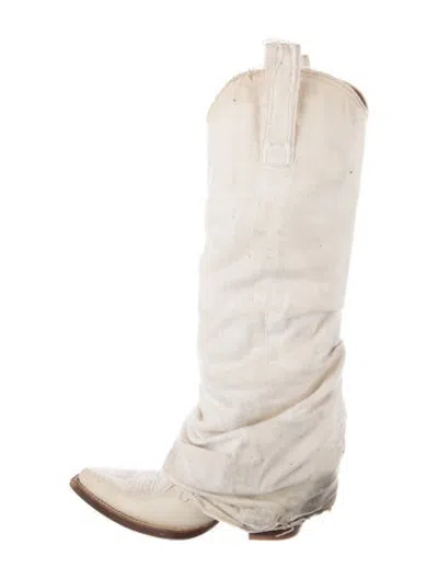 Pre-owned R13 Leather Western Boots In Neutrals