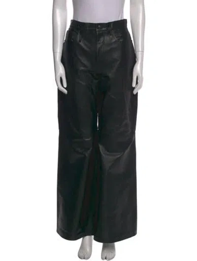 Pre-owned R13 Leather Wide Leg Pants In Black