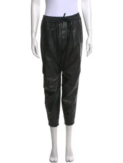 Pre-owned R13 Leather Wide Leg Pants In Black