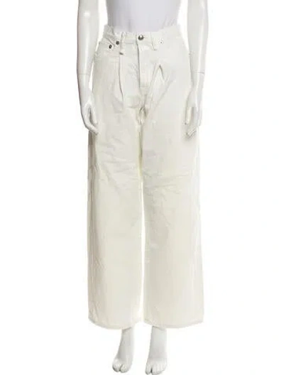 Pre-owned R13 Leather Wide Leg Pants In Neutral