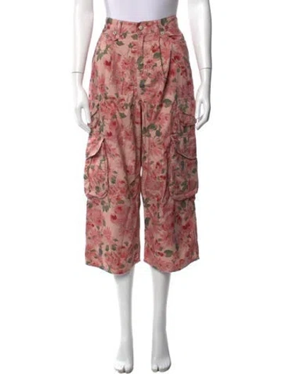 Pre-owned R13 Leather Wide Leg Pants In Pink