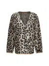 R13 Boyfriend Oversized Jacquard-knit Linen Cardigan In Light Leopard Jacquard