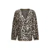 R13 Boyfriend Oversized Jacquard-knit Linen Cardigan In Multi