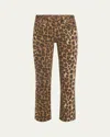R13 Leopard Mid-rise Kick-flare Jeans In Stone Washed Leopard