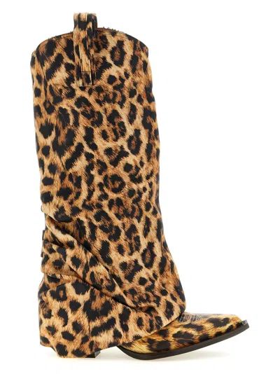 R13 LEOPARD PRINT HIGH BOOTS