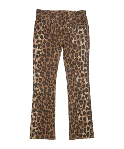 R13 Leopard Print Jeans In Black