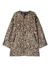 R13 Convertible Faux Leather-trimmed Leopard-print Brushed Wool-blend Coat In Multi