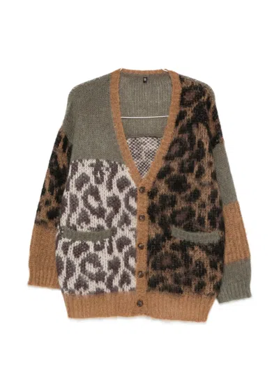 R13 Leopard-pattern Cardigan In Brown