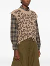 R13 Leopard-pattern Top In Brown
