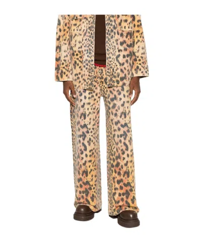 R13 Leopard-print Wide-leg Trousers In Animal Print