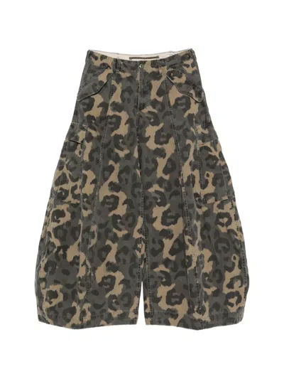 R13 Leopard-print Cotton Cargo Pants In Multi