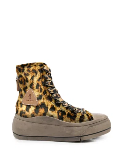 R13 Leopard-print Platform Sneakers In Animal Print
