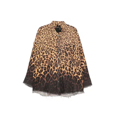 R13 Leopard-print Shirt In Gold