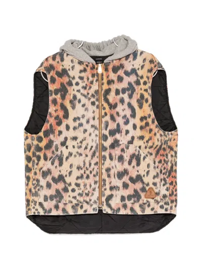 R13 Leopard-print Sleeveless Jacket In Neutrals