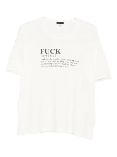 R13 Lettering-print T-shirt In White