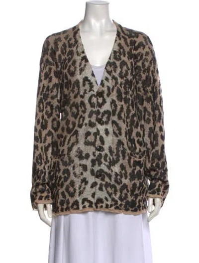 Pre-owned R13 Linen Animal Print Sweater In Neutral