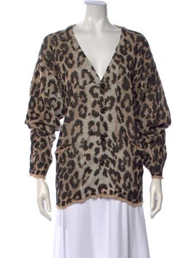 Pre-owned R13 Linen Animal Print Sweater In Neutrals