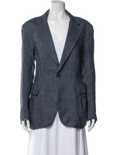 Pre-owned R13 Linen Blazer In Blue