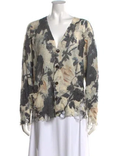 Pre-owned R13 Linen Floral Print Sweater In Multicolor