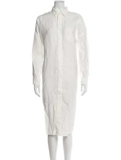 Pre-owned R13 Linen Knee-length Dress In White