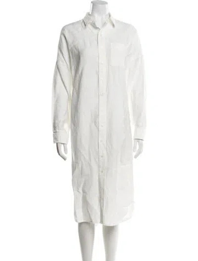 Pre-owned R13 Linen Knee-length Dress In White