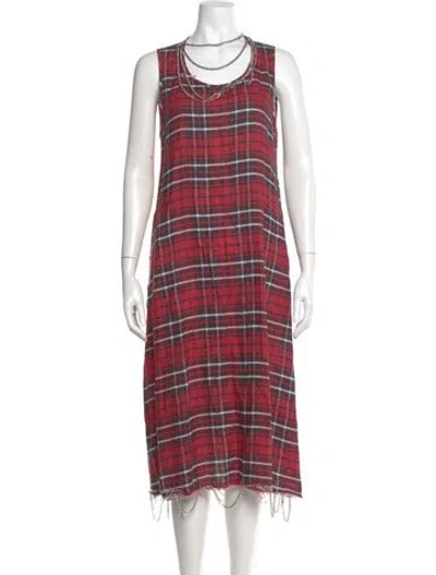 Pre-owned R13 Linen Midi Length Dress In Red