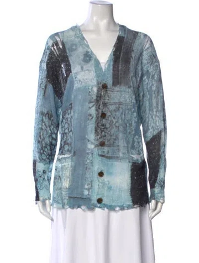 Pre-owned R13 Linen Patterned Sweater In Blue
