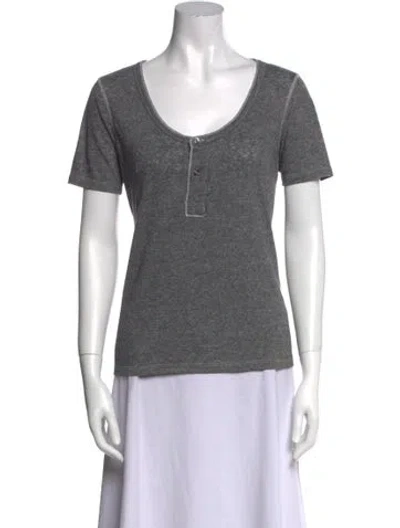 Pre-owned R13 Linen Scoop Neck Sweater W/ Tags In Gray