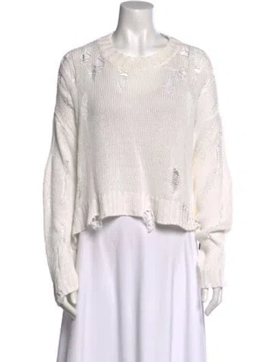 Pre-owned R13 Linen Scoop Neck Sweater In White