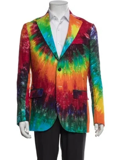 Pre-owned R13 Linen Tie-dye Print Moto Jacket In Multi