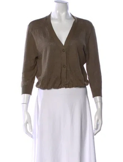 Pre-owned R13 Linen V-neck Sweater In Brown