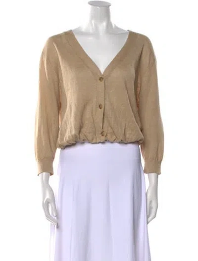 Pre-owned R13 Linen V-neck Sweater In Neutral