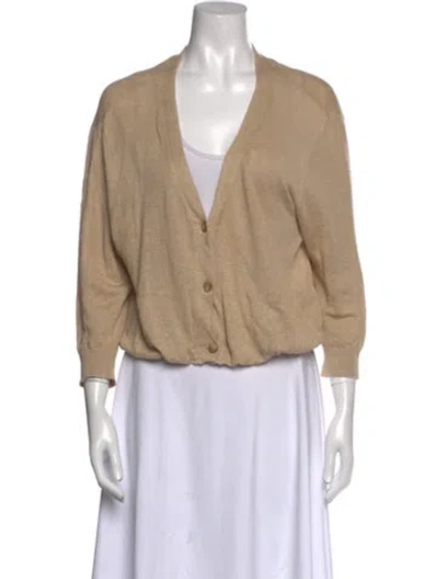 Pre-owned R13 Linen V-neck Sweater In Neutral