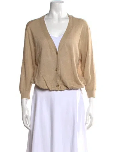 Pre-owned R13 Linen V-neck Sweater In Neutral