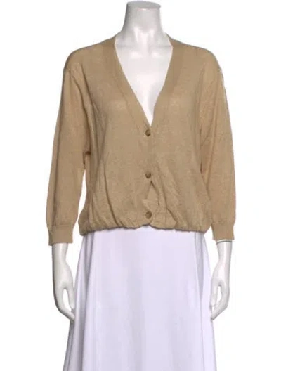 Pre-owned R13 Linen V-neck Sweater In Neutrals