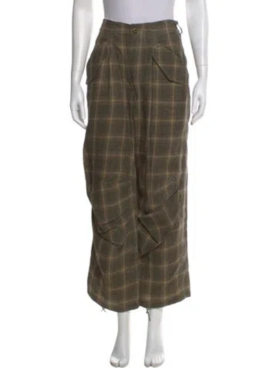 Pre-owned R13 Linen Wide Leg Pants In Green